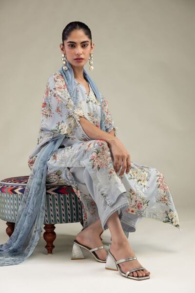 Embroidered | Chiffon | Floral Chiffon Dupatta | USD 30.00