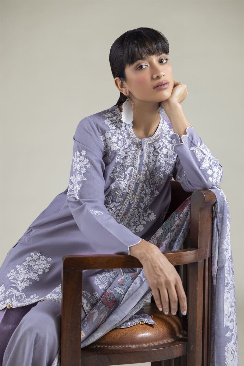 Embroidered | Cambric | Tailored Cambric 3-Piece | USD 80.00