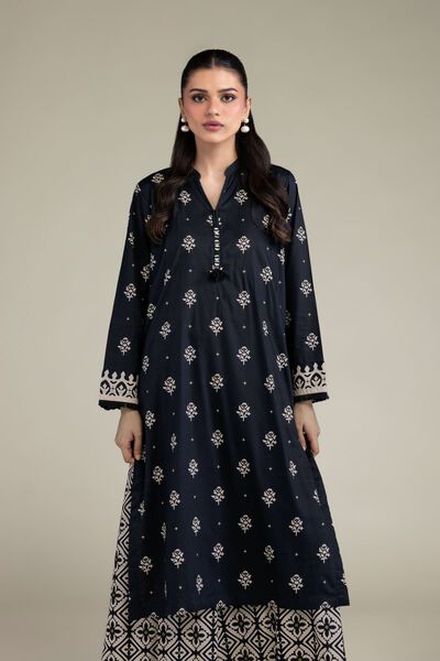 Printed | Cotton Viscose | Long V-Neck Kurta | USD 35.00