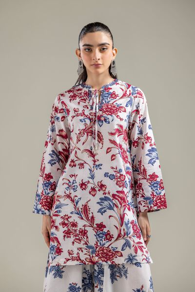 Embroidered | Cotton Dobby | White Floral Kurta | USD 35.00