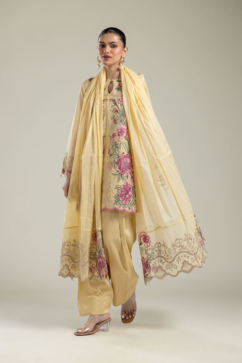 Paper Silk | Floral Silk Dupatta | USD 40.00