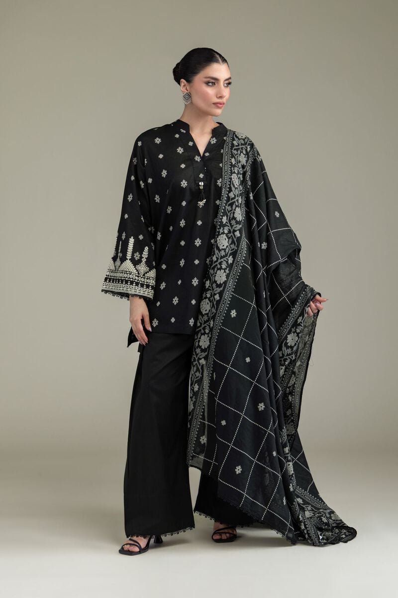 Embroidered | Lawn | Black Lawn Dupatta | USD 25.00
