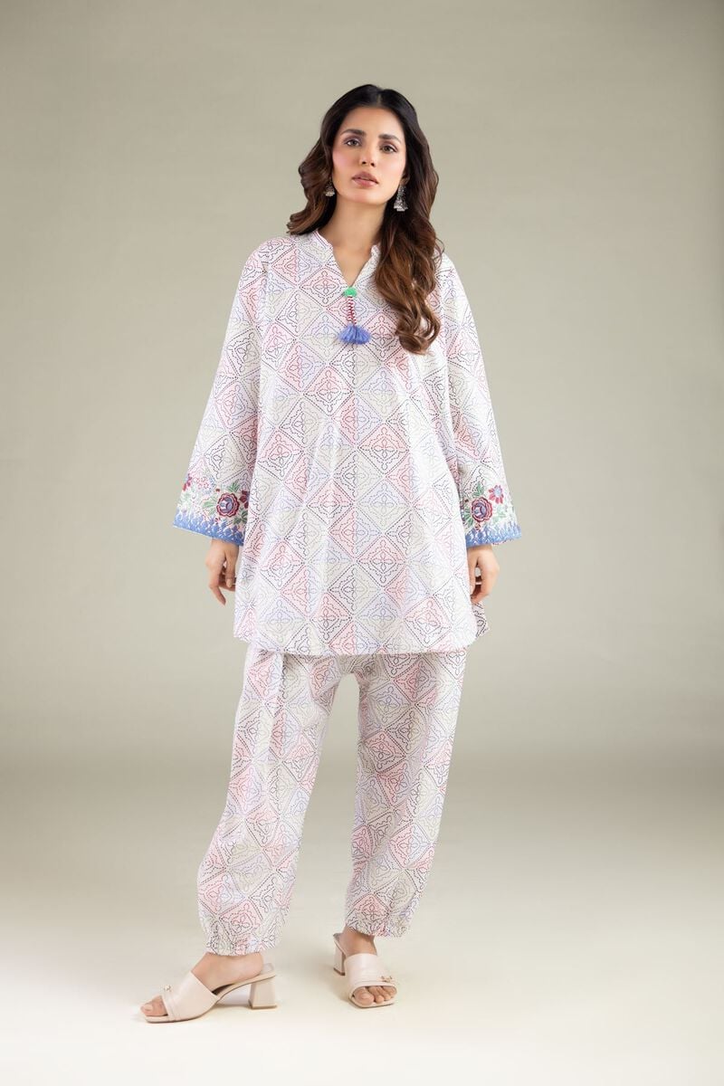 Embroidered | Textured Cotton | Geometric Tapered Shalwar | USD 25.00