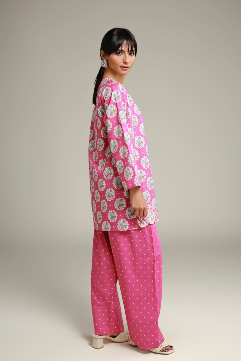 Embroidered | Cotton Dobby | Floral Pink Kurta | USD 30.00