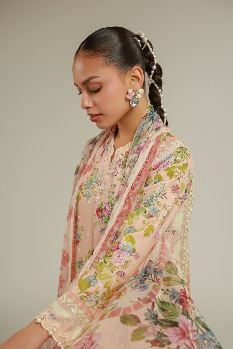 Embroidered | Chiffon | Floral Draped Dupatta | USD 35.00