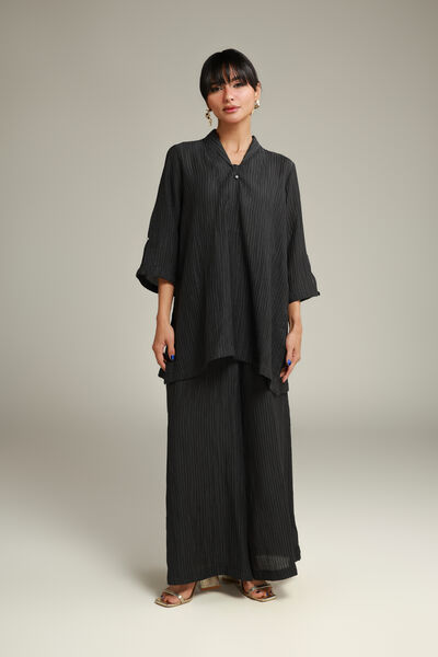 Dyed | Blended Crinkle | Solid Black Pants | USD 30.00