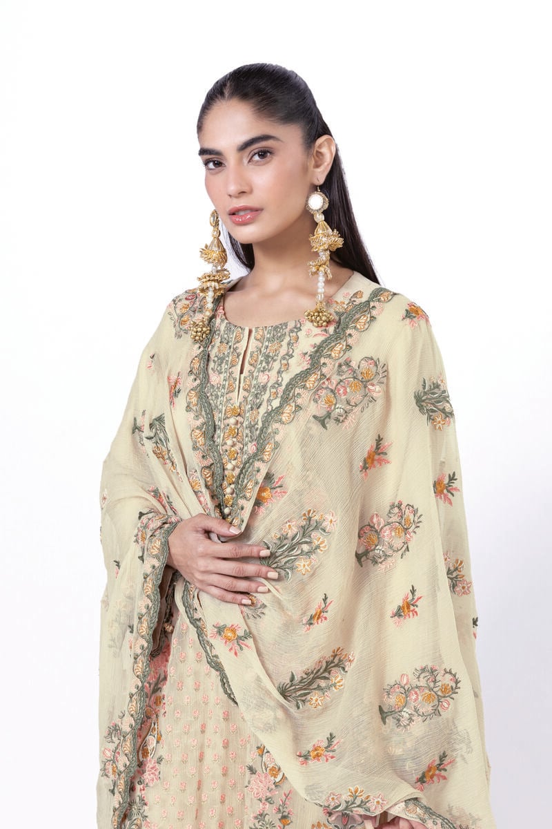 Embroidered | Cationic Crinkle Chiffon | Tailored 3 Piece | USD 165.00