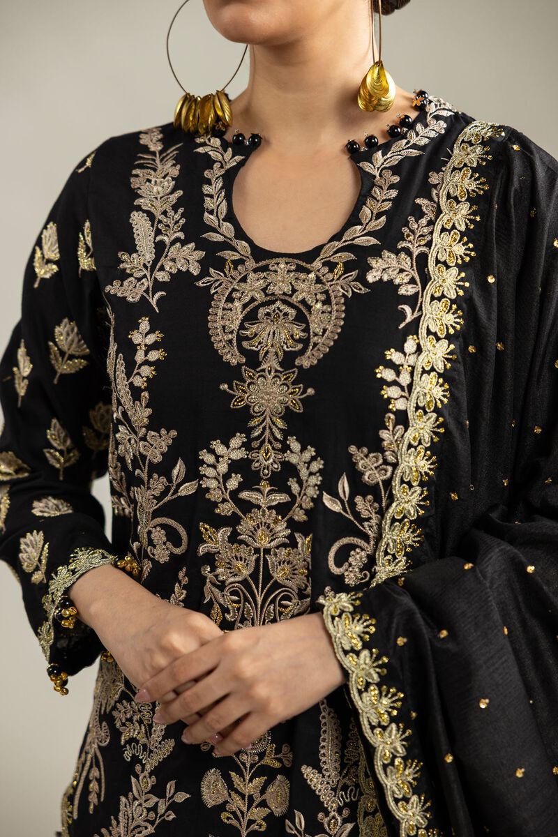 Embroidered | Raw Silk | 3-Piece Co-ord Set | USD 180.00