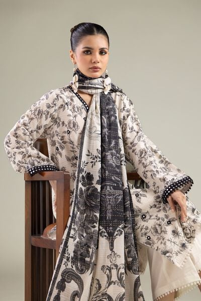 Embroidered | Mesuri Dobby | Floral Tailored 3-Piece | USD 70.00
