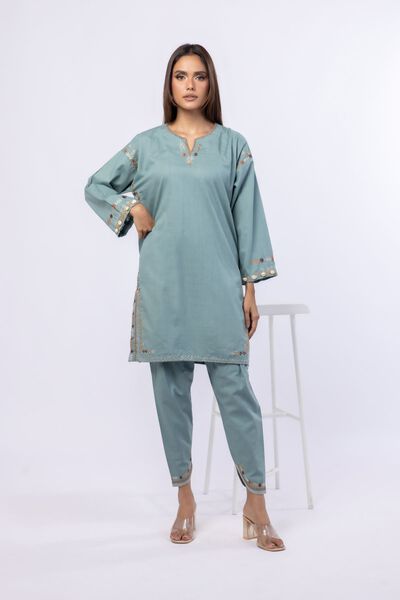 Embroidered | Crosshatch Poplin | Kurta | USD 35.00