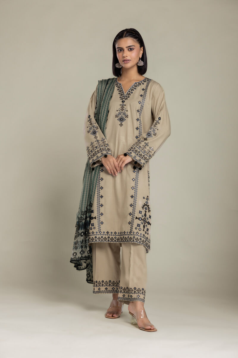 Embroidered | Raw Silk | 3 Piece Tailored | USD 105.00