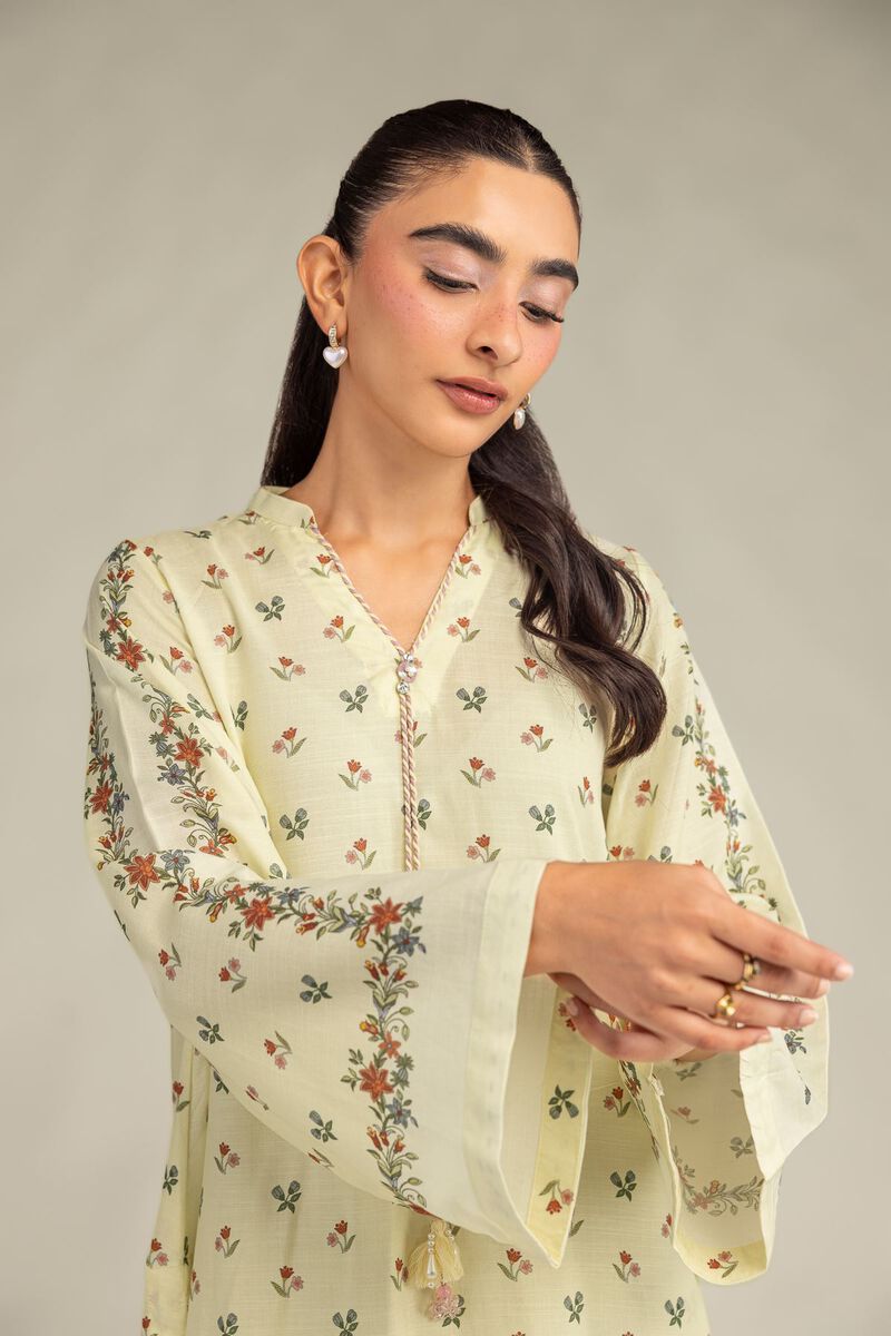 Printed | Raw Silk | Floral Longline Kurta | USD 45.00