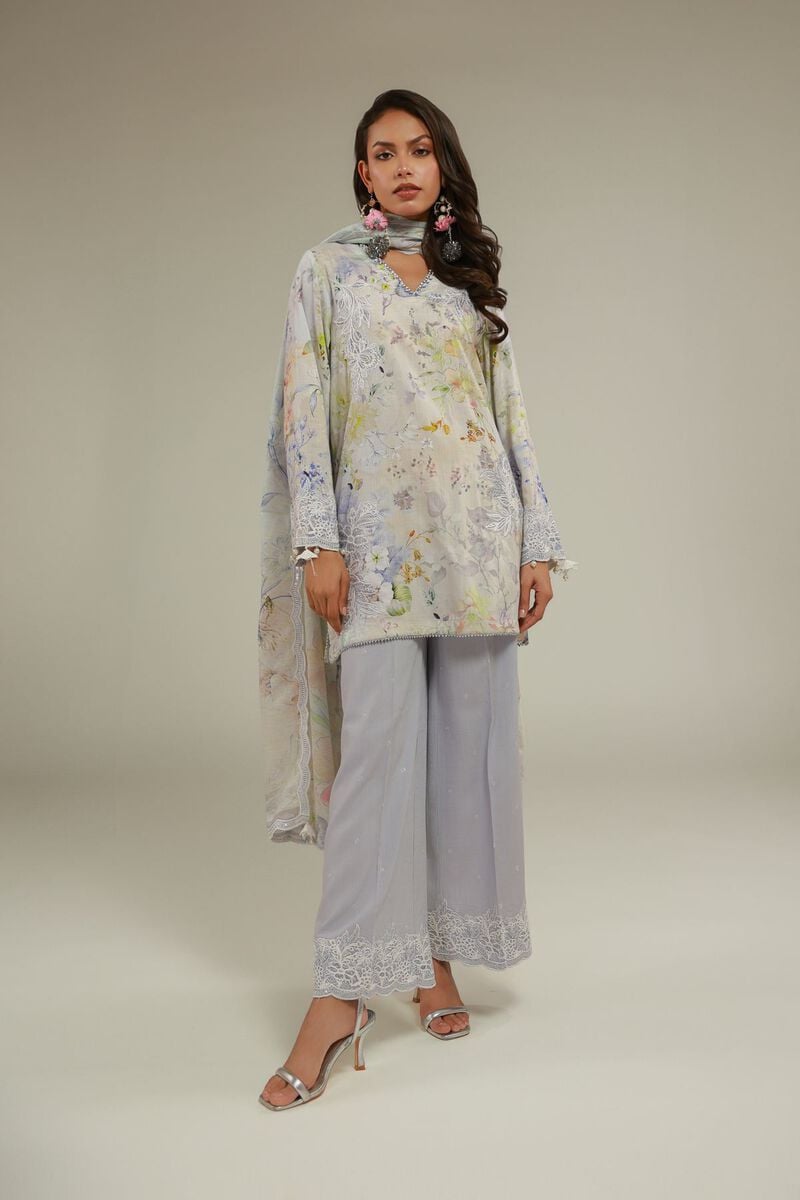 Embroidered | Raw Silk | Floral 3-Piece Set | USD 155.00