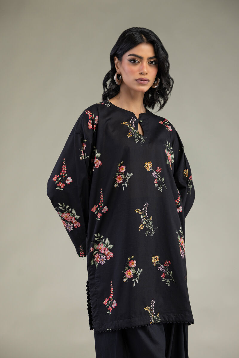 Embroidered | Cambric | Black Floral Kurta | USD 30.00