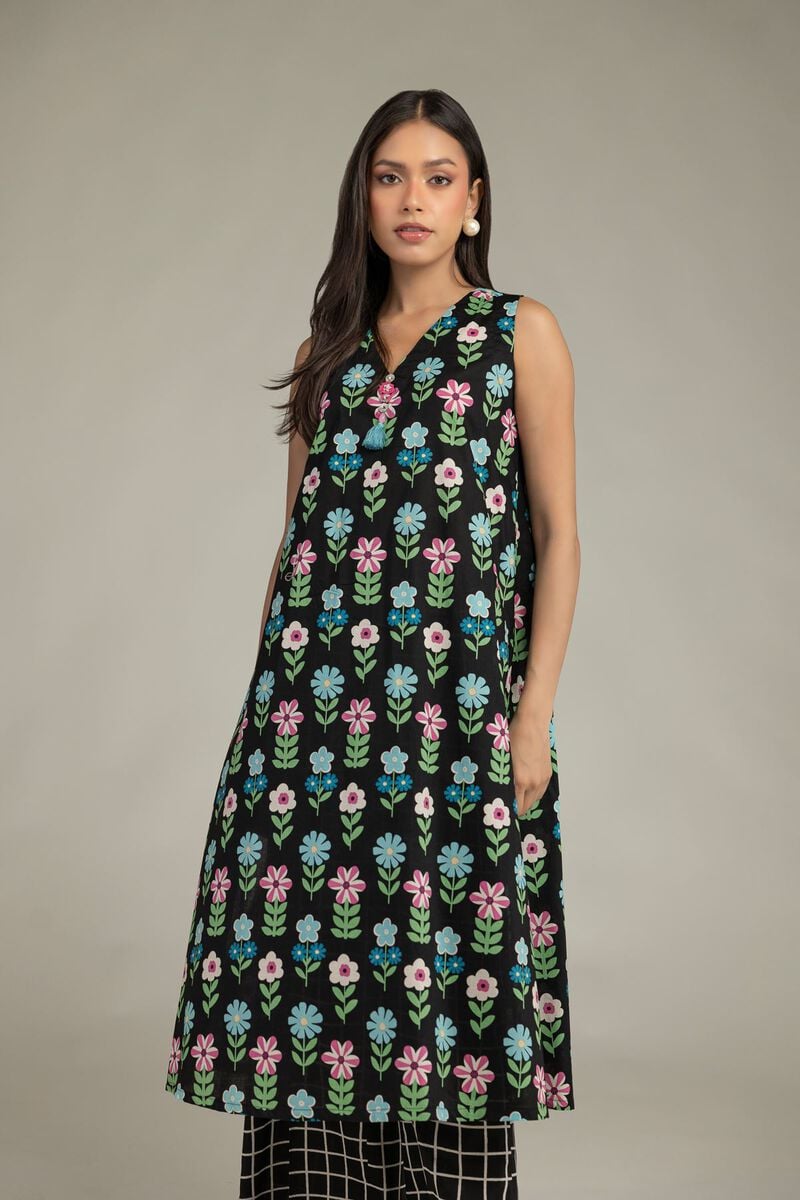 Printed | Cambric | Black Cambric Kurta | USD 35.00