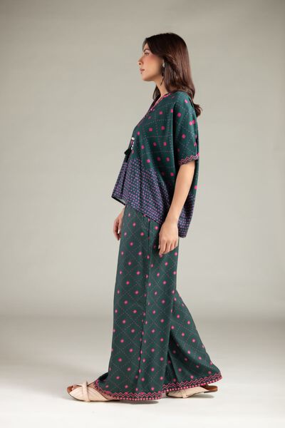 Embroidered | Viscose Crepe | Trousers | USD 30.00
