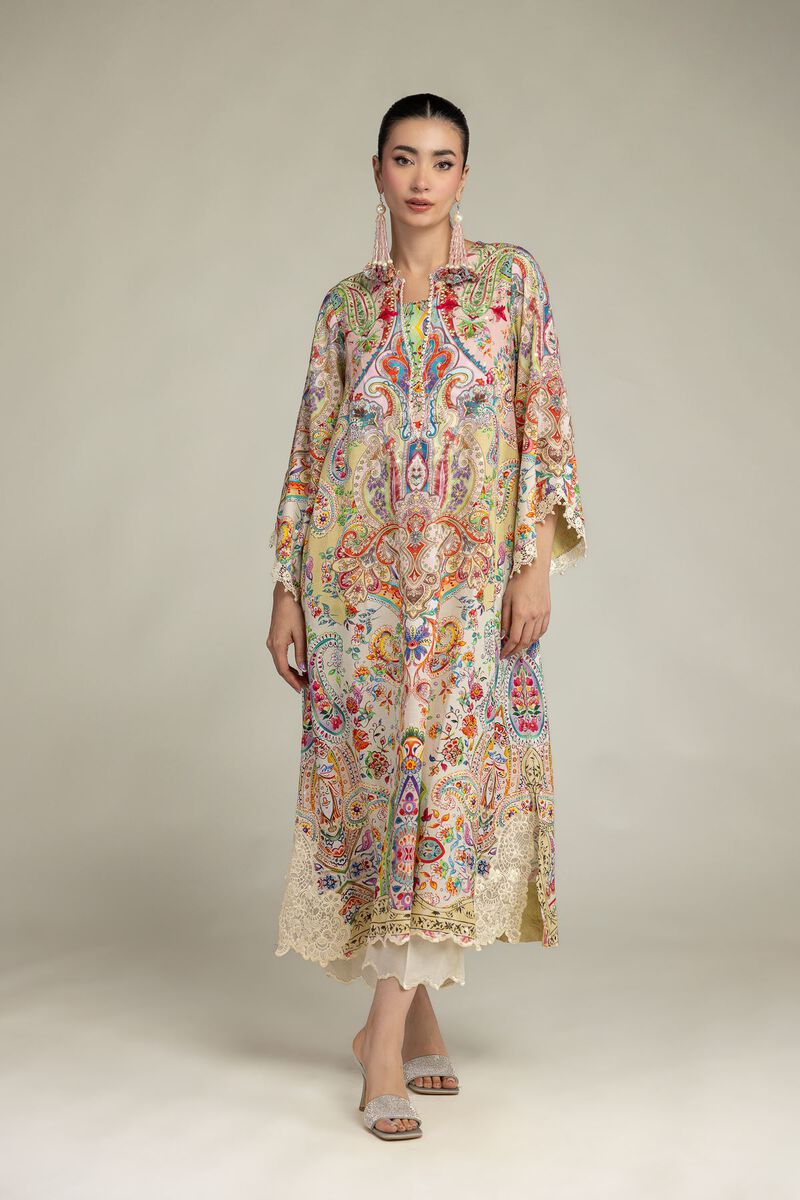 Embroidered | Raw Silk | Silk Floral Kurta | USD 60.00