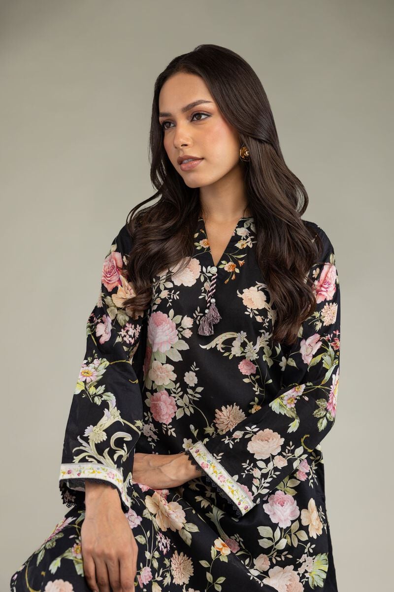 Printed | Cambric | Black Cambric Kurta | USD 35.00