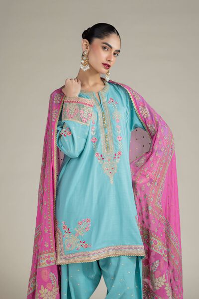 Embroidered | Raw Silk | Kurta | USD 60.00