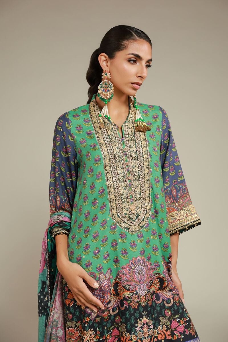 Embroidered | Raw Silk | 3 Piece Co-ord Set | USD 145.00