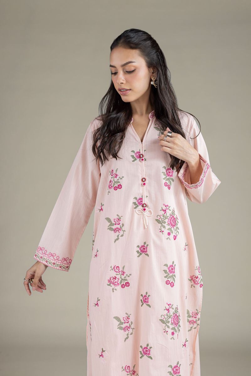 Embroidered | Textured Cambric | Floral Kurta | USD 40.00