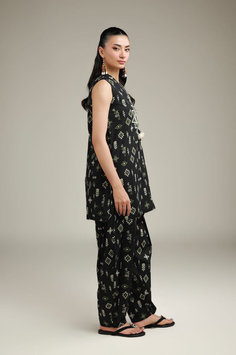Embroidered | Cotton Dobby | Black Cotton Pants | USD 30.00