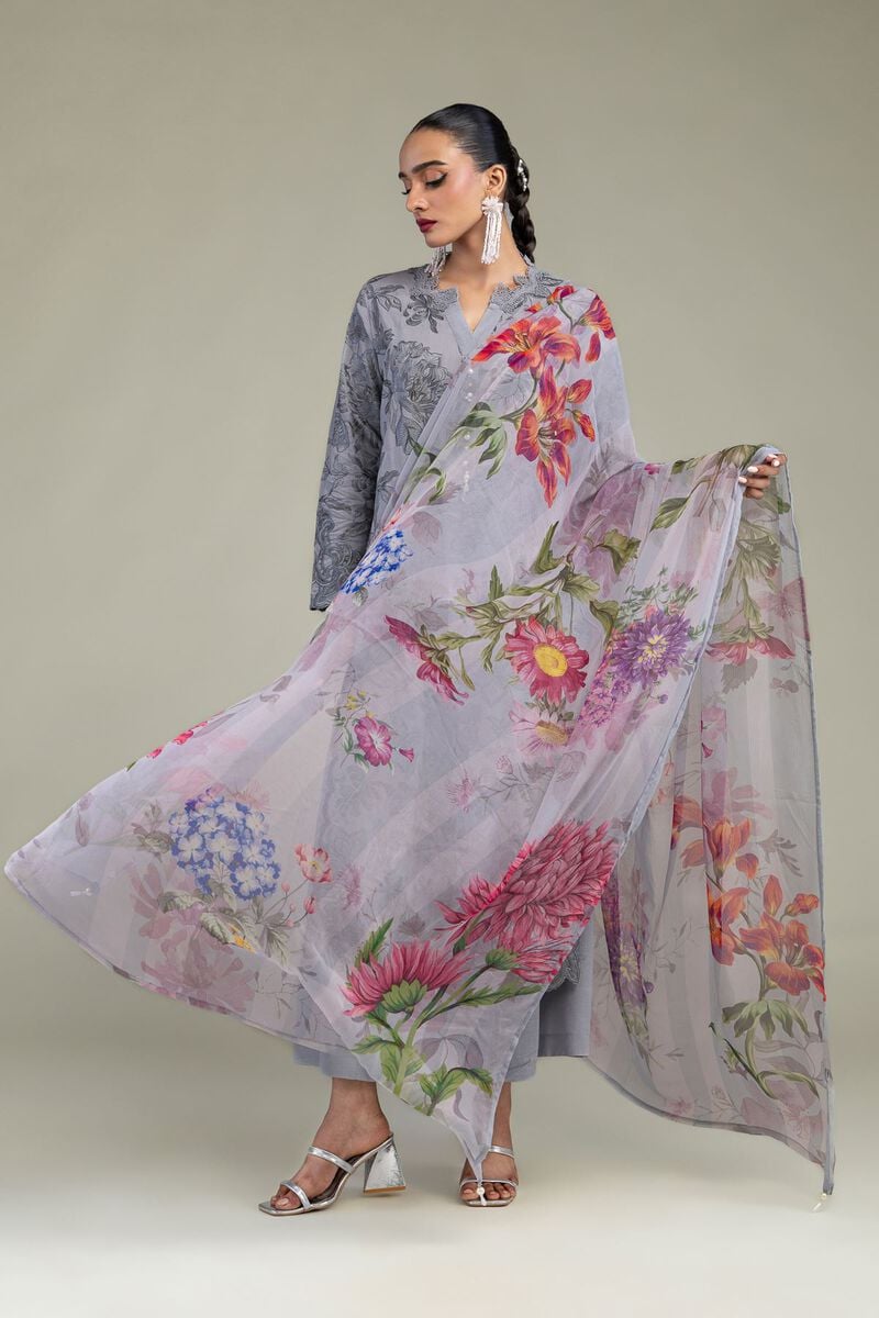 Embroidered | Chiffon | Floral Chiffon Dupatta | USD 30.00