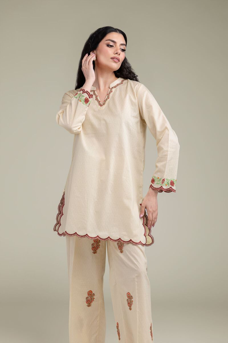 Embroidered | Cotton Dobby | Floral Cotton Kurta | USD 40.00