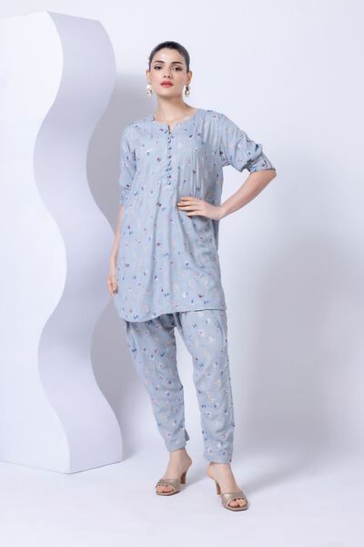 Embroidered | Crosshatch Raw Silk | Kurta | USD 50.00