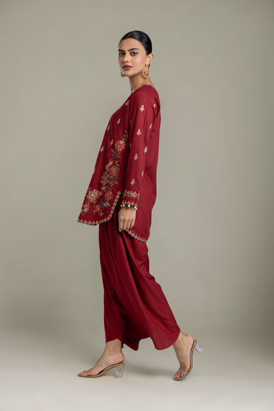 Embroidered | Raw Silk | Solid Silk Pants | USD 35.00