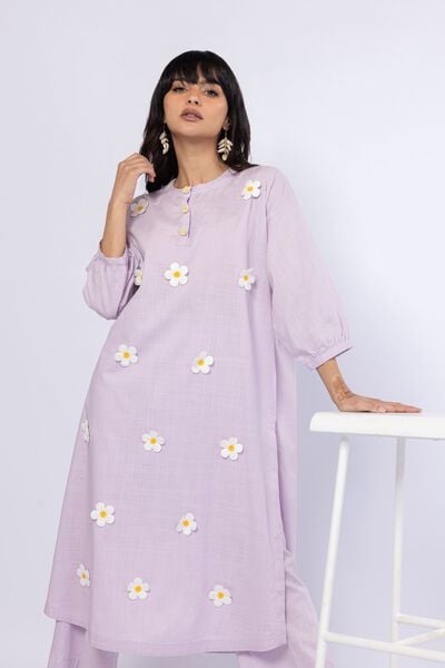 Embroidered | Crosshatch Poplin | Kurta | USD 40.00