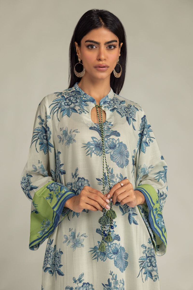 Printed | Raw Silk | Floral Silk Kurta | USD 40.00