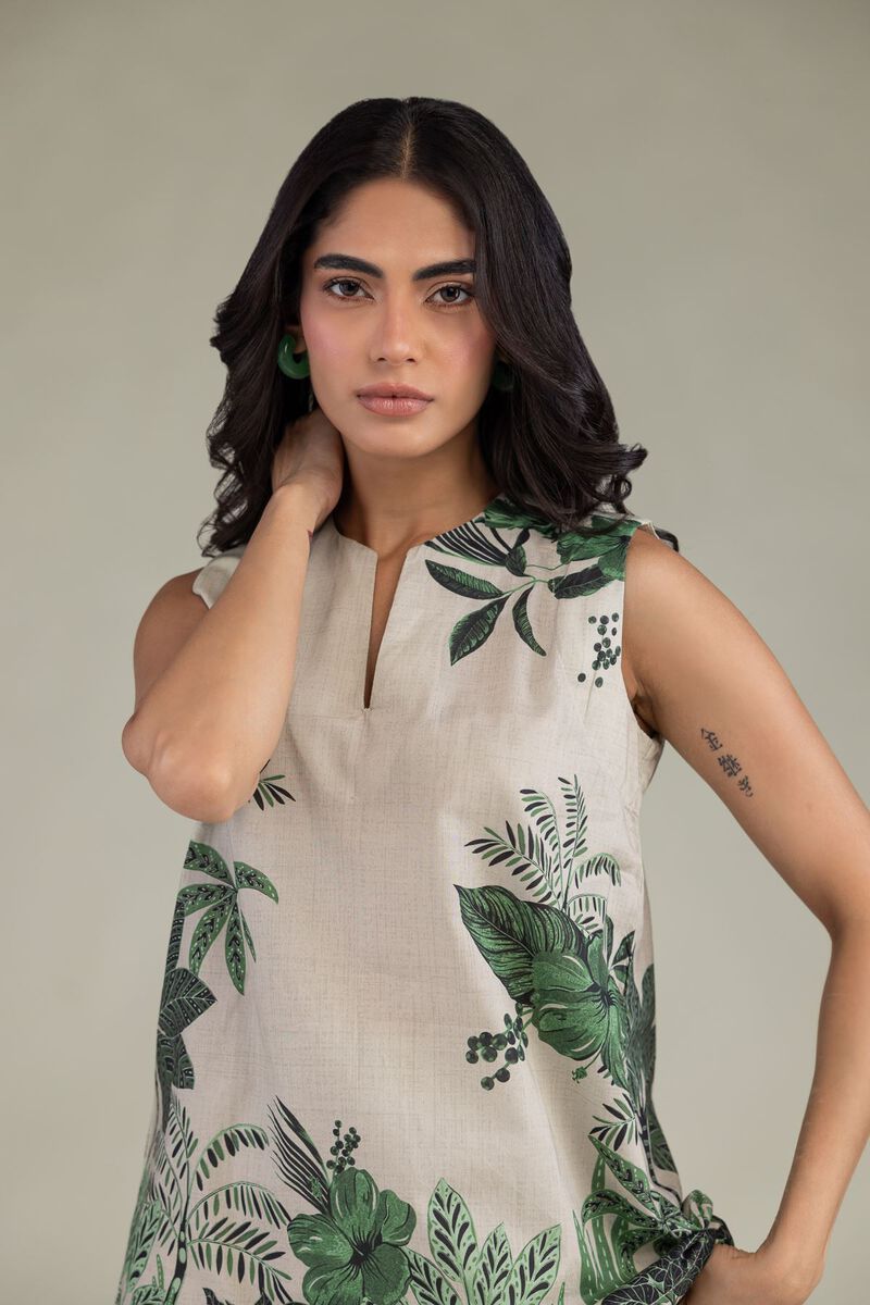 Printed | Cambric | Floral Cambric Tunic | USD 35.00