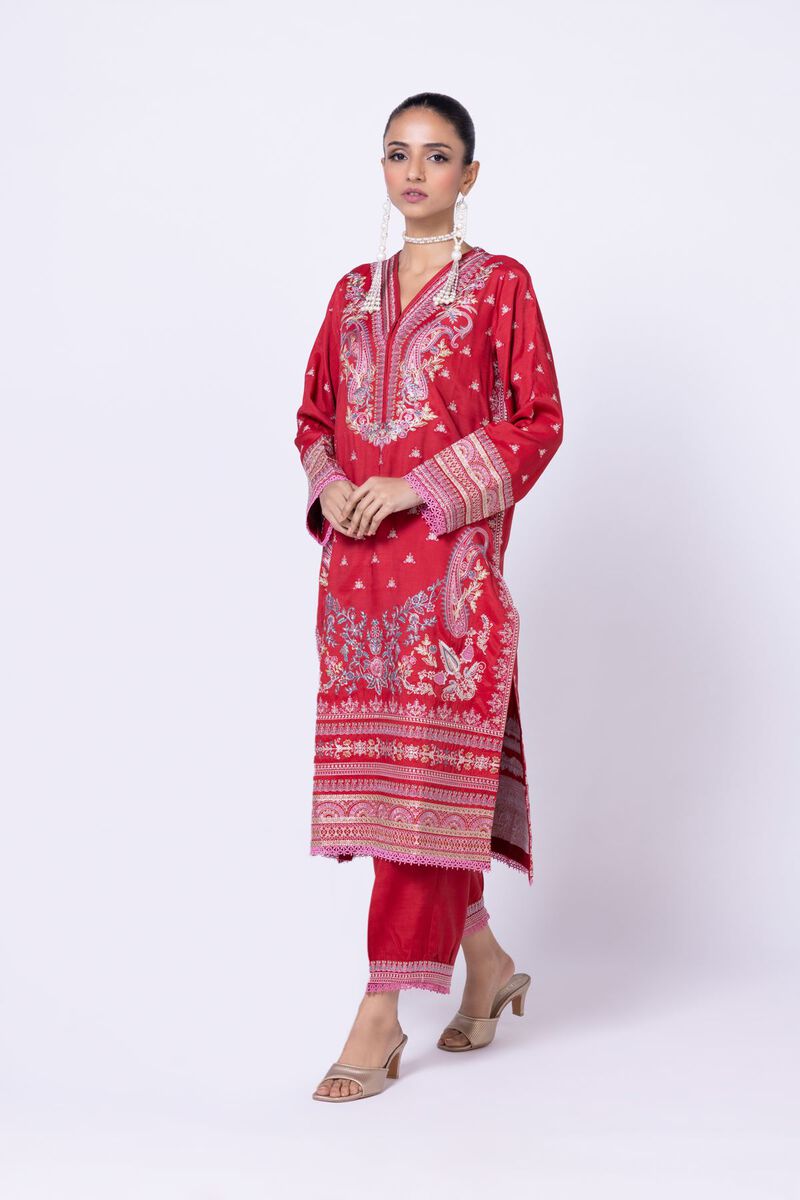 Embroidered | Raw Silk | Pants | null