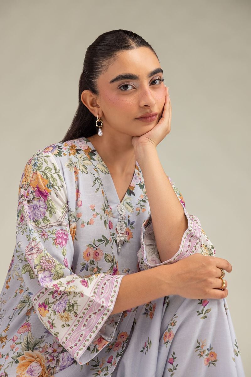 Printed | Raw Silk | Short Floral Kurta | USD 40.00