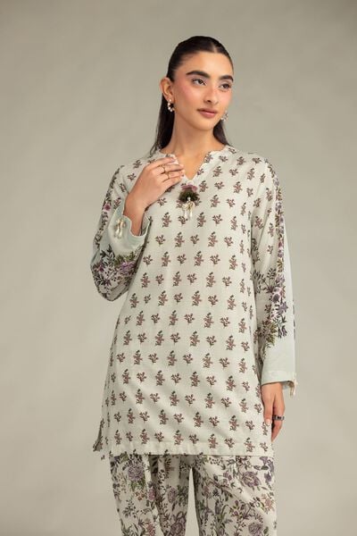 Printed | Raw Silk | Short Floral Kurta | USD 40.00