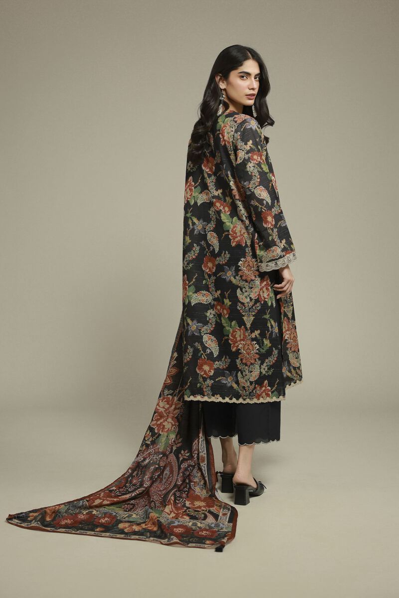 Embroidered | Mesuri | Black Tailored Set | USD 70.00