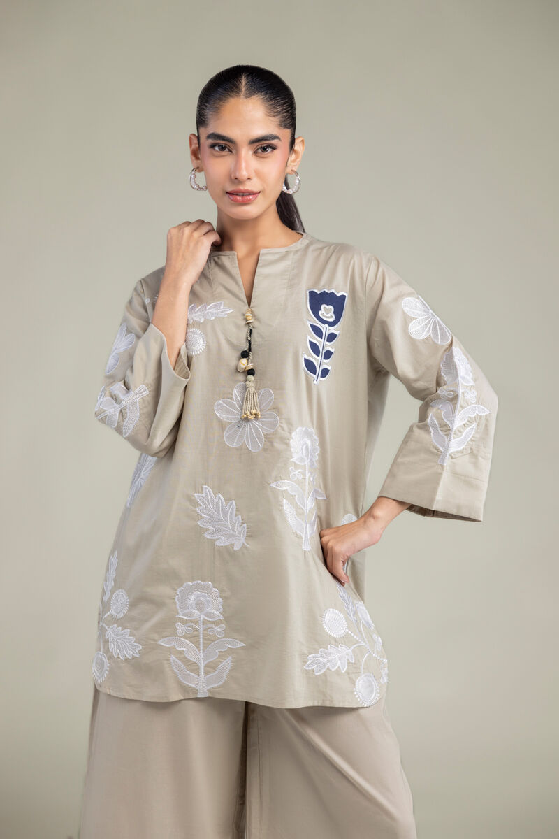 Embroidered | Cambric | Floral Cambric Tunic | USD 45.00