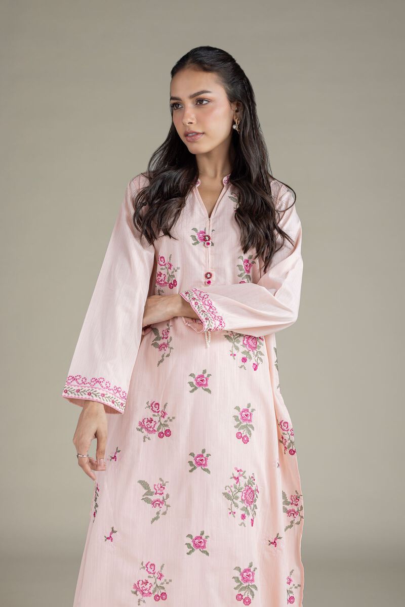 Embroidered | Textured Cambric | Floral Kurta | USD 40.00