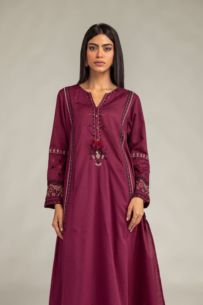 Embroidered | Cotton Dobby | Longline Cotton Kurta | USD 45.00