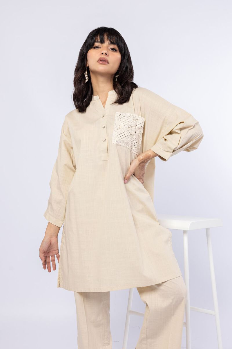 Embroidered | Crosshatch Poplin | Kurta | USD 9.00