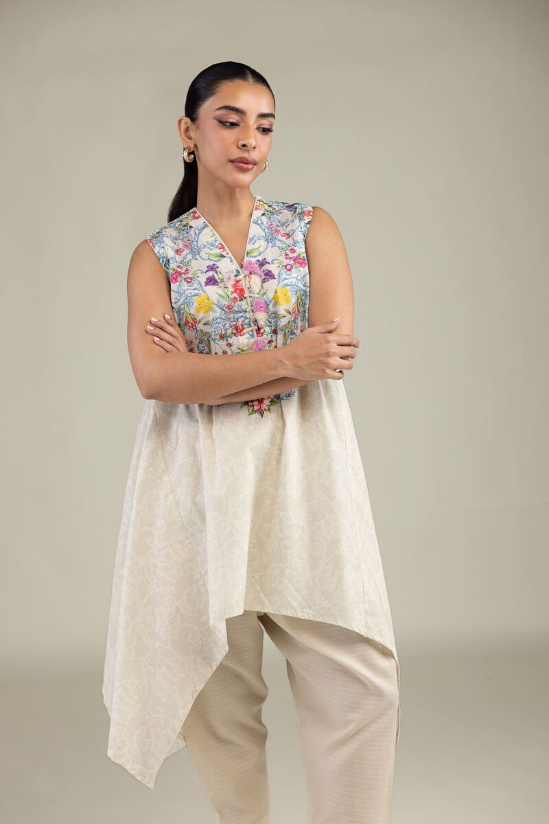 Printed | Cotton Dobby | Sleeveless Floral Kurta | USD 35.00