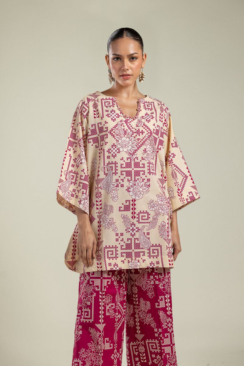 Printed | Cambric | Round V-Neck Kurta | USD 35.00