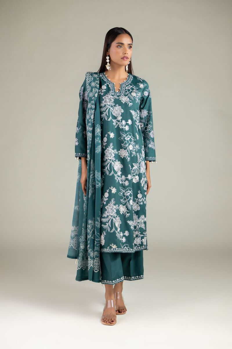 Embroidered | Raw Silk | Floral Thread Dupatta | USD 35.00