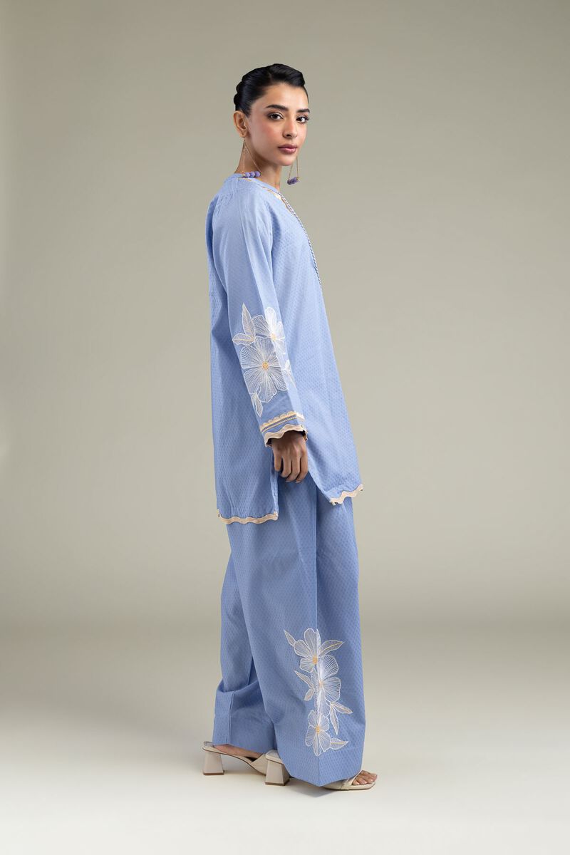 Embroidered | Cotton Dobby | Blue Cotton Shalwar | USD 30.00