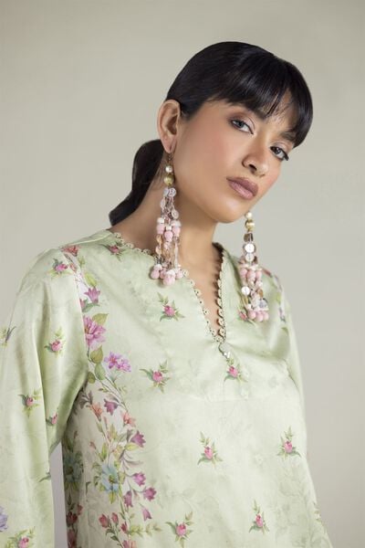 Embroidered | Satin | Tailored 2 Piece | Top and Bottom | USD 60.00