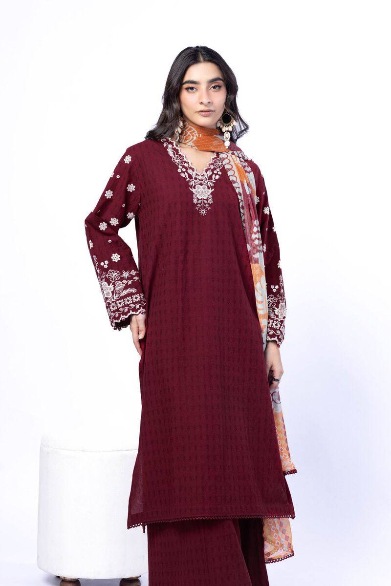 Embroidered | Cotton Dobby | Tailored 3 Piece | USD 75.00