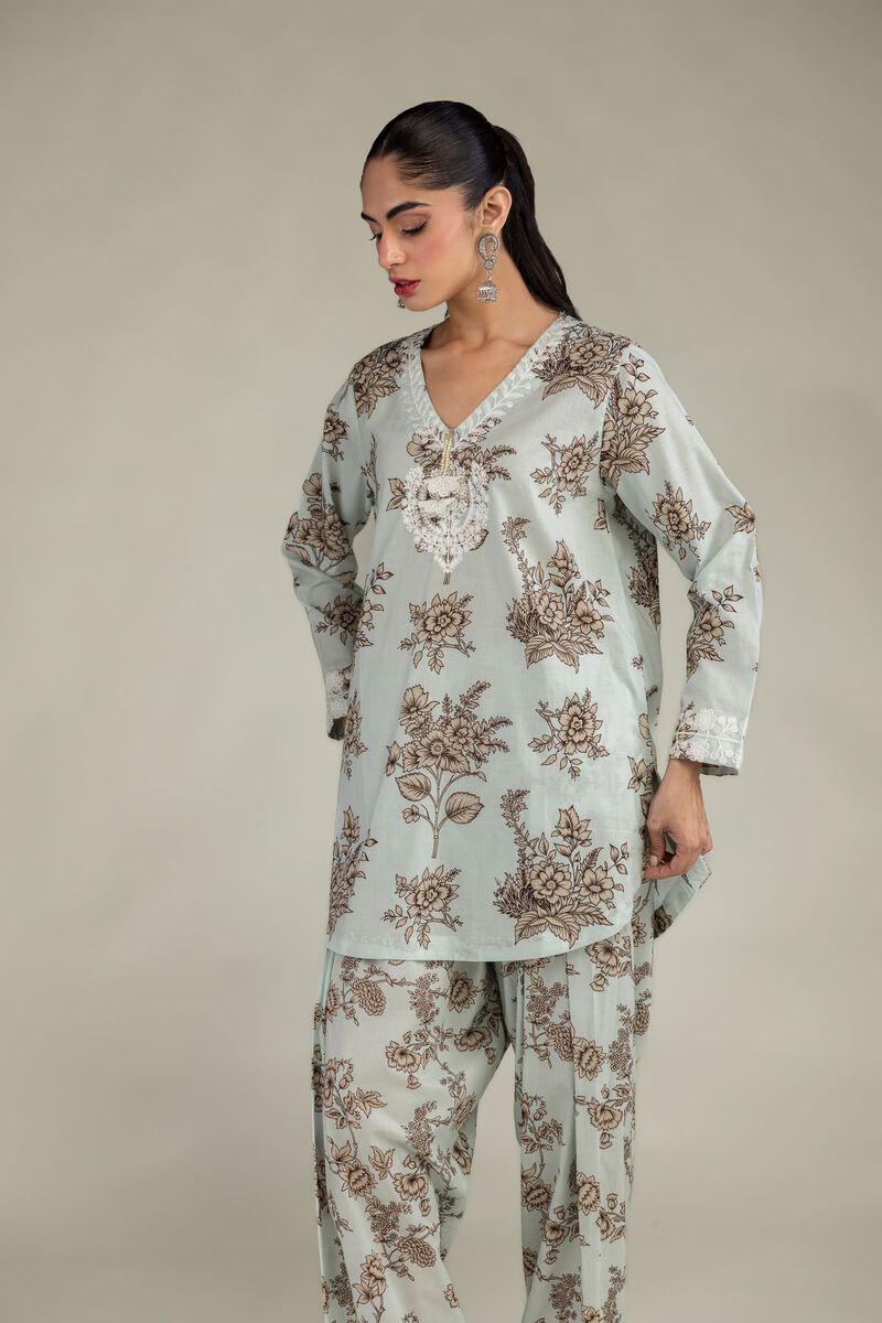 Embroidered | Cambric | Short Floral Kurta | USD 35.00