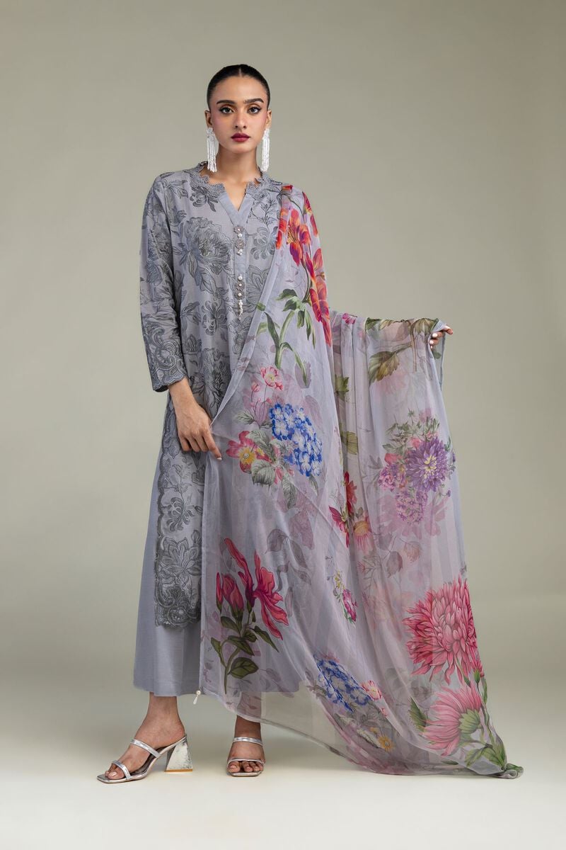 Embroidered | Chiffon | Floral Chiffon Dupatta | USD 30.00