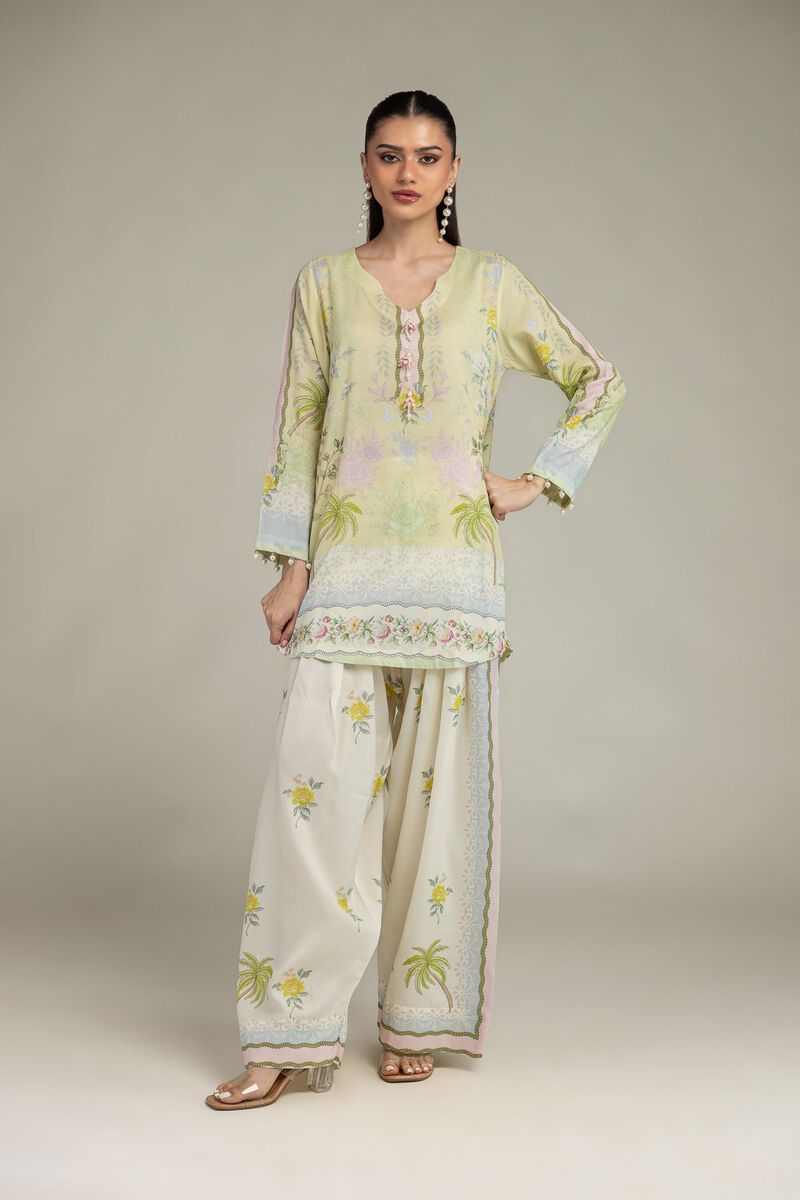 Embroidered | Raw Silk | Floral Spring Shalwar | USD 40.00